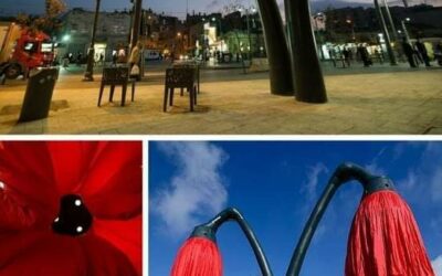 PARQUE EM JERUSALEM TEM LUMINARIA EM FORMA DE FLOR QUE SE ABRE COM A APROXIMAÇÃO DE PESSOAS!